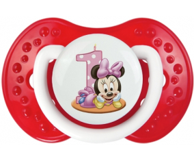 Disney Minnie Cumpleaños Número 1: Clásico Blanco-Rojo Tetine Tip Lovi Dynamic