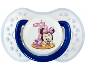 Aniversario de Disney Minnie Número 1: Punta tetina clásica azul marino-blanco Lovi Dynamic