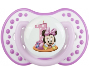 Disney Minnie Cumpleaños Número 1: Clásico Blanco-Mauve Tetine punta Lovi Dynamic