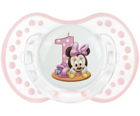 Disney Minnie Cumpleaños Número 1: Retro-blanco-rosa-tierno clásico Tetine tip Lovi Dynamic