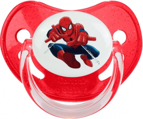 Spiderman design-3 con nombre: Punta fisiológica tetina de lentejuelas rojas