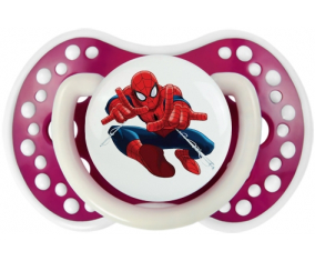 Spiderman design-3 con nombre de pila: Punta de tetina fosforescente Fuchsia Lovi Dynamic