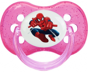 Spiderman design-3 con nombre de pila: Punta de cereza tetina rosa de lentejuelas