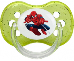 Spiderman design-3 con nombre: Punta de cereza tetina de lentejuelas verdes