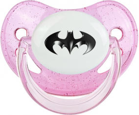 Logotipo negro de Batman: Punta fisiológica tetina rosa de lentejuelas