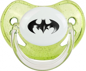 Logotipo negro de Batman: Punta fisiológica tetina de lentejuelas verdes