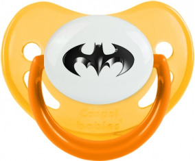 Logotipo negro de Batman: Punta fisiológica tetina fosforescente amarilla
