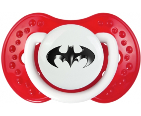 Logotipo negro de Batman: Lovi Dynamic clásica punta tetina de color rojo blanco