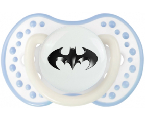 Logotipo negro de Batman: Lovi Dynamic clásica punta tetina blanco-cian