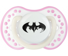 Logotipo negro de Batman: Punta tetina de color blanco-rosa fosforescente Lovi Dynamic