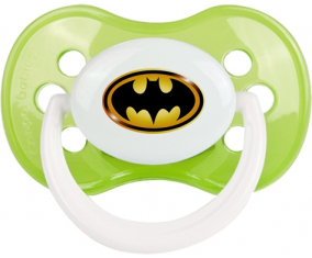 Logotipo de Batman negro y amarillo: clásico punta anatómica tetina verde