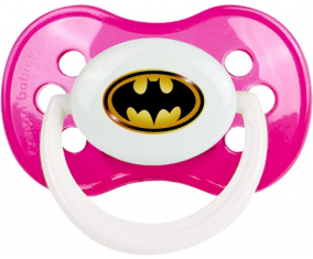 Logotipo de Batman negro y amarillo: Clásico punta anatómica tetina de color rosa oscuro