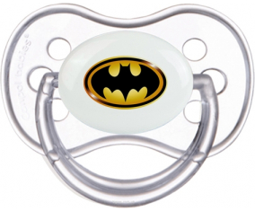 Logotipo negro y amarillo de Batman: Punta anatómica tetina clásica transparente