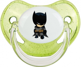 Logotipo de batman kids: Punta fisiológica tetina de lentejuelas verdes