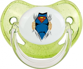 Diseño de Superman-1: Punta fisiológica tetina verde de lentejuelas