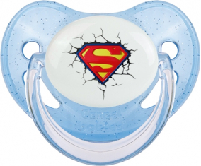 El logotipo de Superman rompe la pared: punta fisiológica tetina de lentejuelas azules