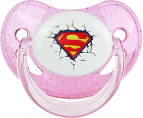 Logotipo de Superman rompe la pared: Punta fisiológica tetina rosa de lentejuelas