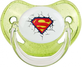 El logotipo de Superman rompe la pared: punta fisiológica tetina de lentejuelas verdes