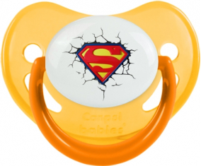 El logotipo de Superman rompe la pared: punta fisiológica tetina amarilla fosforescente