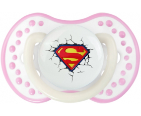 Logotipo de Superman rompe la pared: Punta tetina de color blanco-rosa fosforescente Lovi Dynamic
