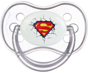 El logotipo de Superman rompe la pared: punta de anatomía tetina clásica transparente