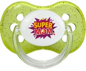 Super MOM: Punta de cereza tetina de lentejuelas verdes