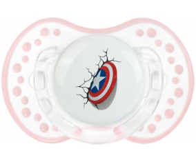 Captain America Shield rompe la pared: punta tetina retro-blanca-rosa-tierna Lovi Dynamic