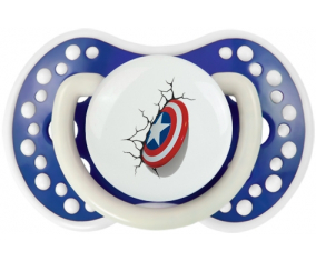Escudo del Capitán América rompe la pared: Punta tetina azul marino fosforescente Lovi Dynamic