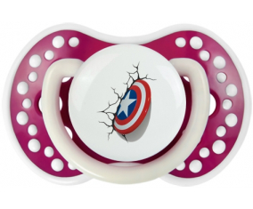 Escudo del Capitán América rompe la pared: Fuchsia Fosforescente Tetine Tip Lovi Dynamic