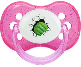 Fist Hulk rompe la pared: Punta de cereza tetina de lentejuelas rosa