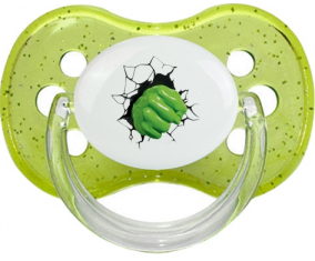 Fist Hulk rompe la pared: Punta de cereza tetina de lentejuelas verdes