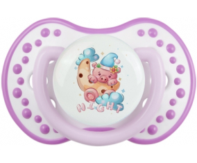 Funny Animals Cauchon Night: Clásico blanco-mauve tetina punta Lovi Dynamic