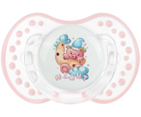 Funny Animals Cauchon Night: Retro-blanco-rosa-tierno clásico tetina punta Lovi Dynamic