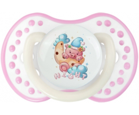 Funny Animals Cauchon Night: Punta tetina de color blanco-rosa fosforescente Lovi Dynamic