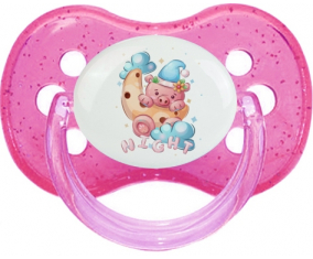 Funny Animals Cauchon Night: Punta de cereza tetina rosa de lentejuelas