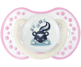 Funny Animals Skunk: Punta tetina de color blanco-rosa fosforescente Lovi Dynamic