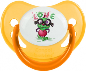 Funny Animals Love Design-2: Punta fisiológica de tetina amarilla fosforescente
