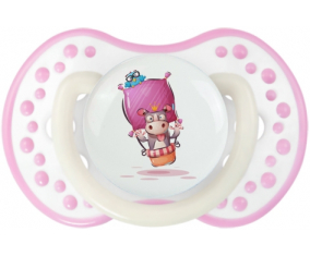 Funny Animals Cow: Punta tetina de color blanco-rosa fosforescente Lovi Dynamic