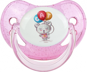 Funny Animals Cat design-2: Punta fisiológica tetina rosa de lentejuelas