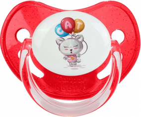 Funny Animals Cat design-2: Punta fisiológica tetina de lentejuelas rojas