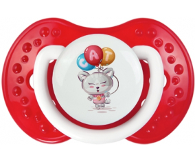 Funny Animals Cat design-2: Clásico punta tetina blanco-rojo Lovi Dynamic
