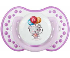 Funny Animals Cat design-2: Classic white-mauve Tetine tip Lovi Dynamic