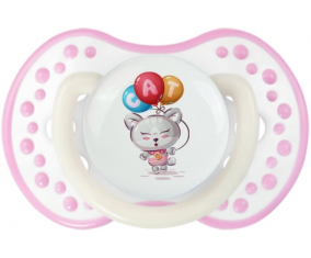 Funny Animals Cat design-2: Punta tetina de color blanco-rosa fosforescente Lovi Dynamic