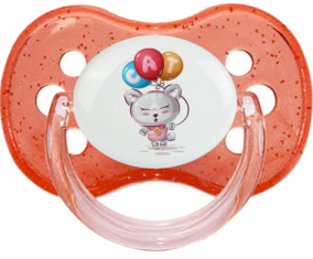 Funny Animals Cat design-2: Punta de cereza tetina de lentejuelas rojas