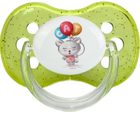Funny Animals Cat design-2: Punta de cereza tetina de lentejuelas verdes