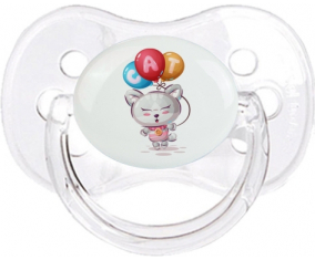 Funny Animals Cat design-2: Punta de cereza tetina clásica transparente