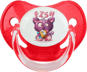 Funny Animals Fish: Punta fisiológica tetina de lentejuelas rojas