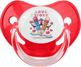 Funny Animals Historia de amor: Punta fisiológica tetina de lentejuelas rojas