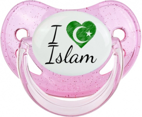 Me encanta el Islam: Punta fisiológica tetina rosa de lentejuelas