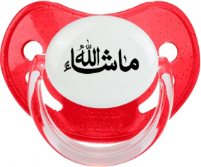 Mi sha allah en árabe: Punta fisiológica tetina de lentejuelas rojas